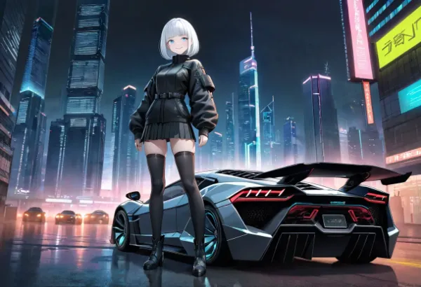 サイバーパンク世界のスーパーカー