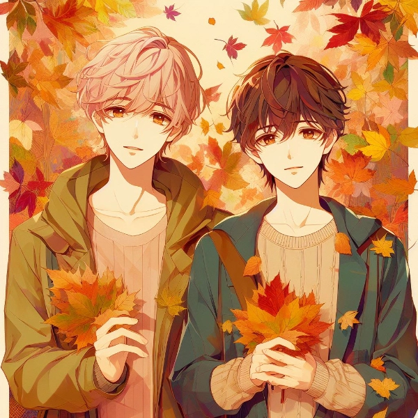 男の子ふたりで紅葉狩り