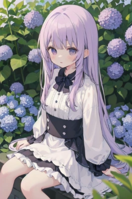 紫陽花風女の子