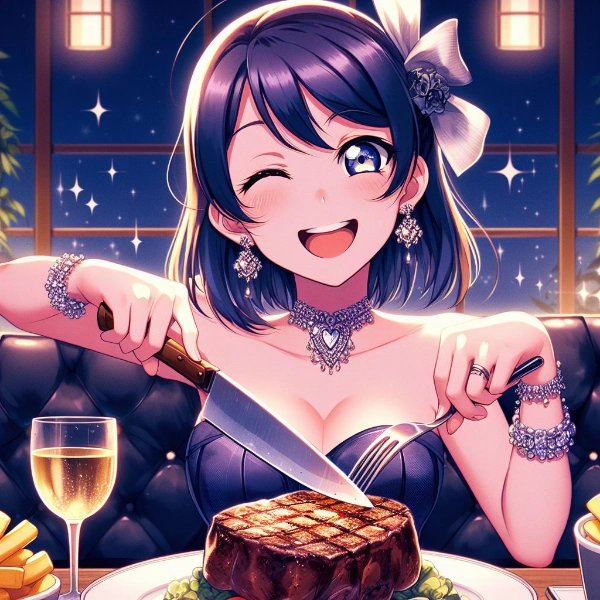 ステーキを食べる幸せ