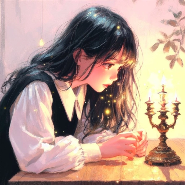 少女とキャンドル