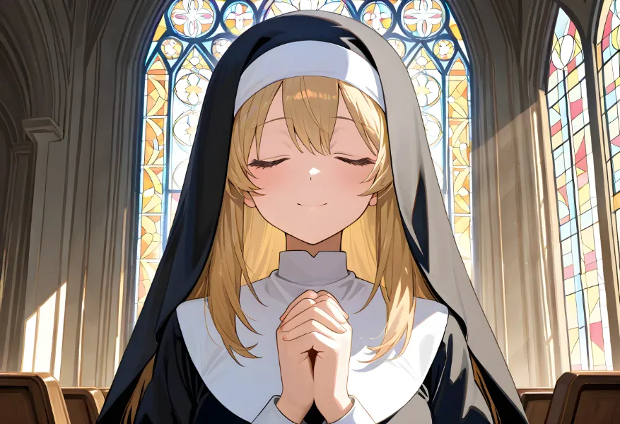 祈りを捧げる修道女