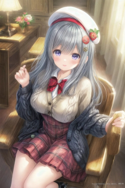 水色髪の女の子