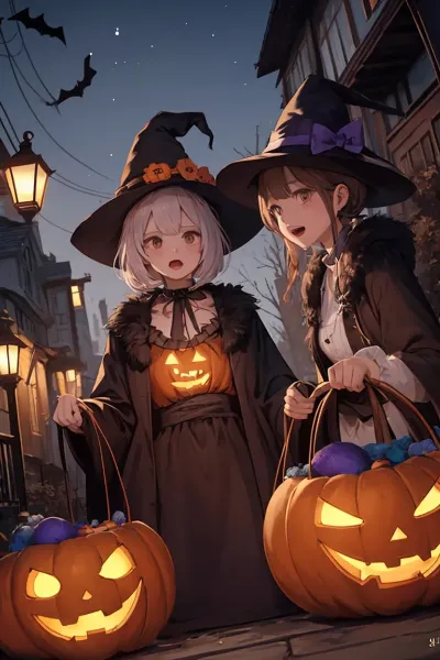 ハロウィンの夜、魔女二人の甘い冒険