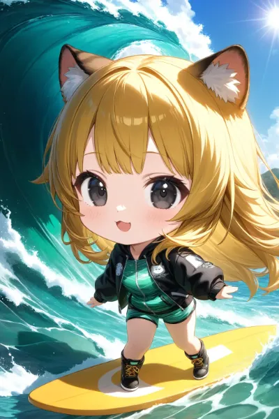 エメラルドグリーンの波