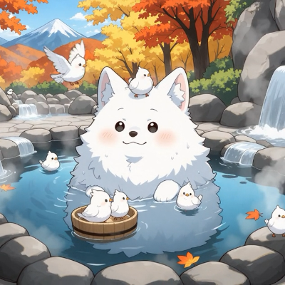 【動画】狼さんと温泉チュン