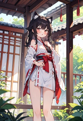 ケモ耳巫女