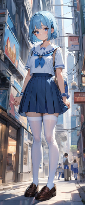 街なかの青髪さん