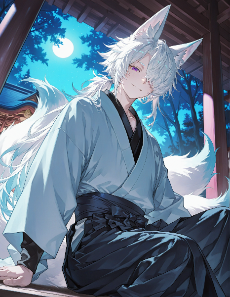 月下の白狐、静かなる休息