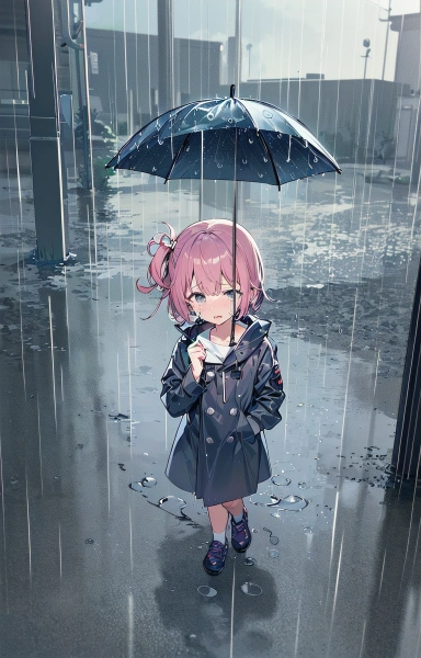 傘を浮かせる魔法