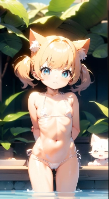水着の猫耳少女 ※R15