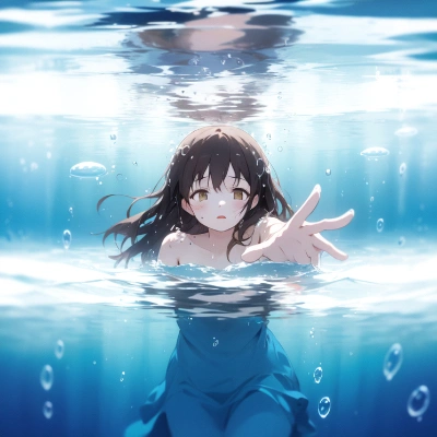 水の中で彷徨う少女