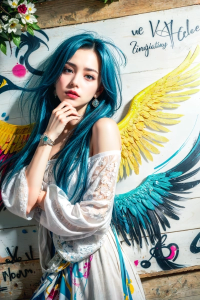 AI graffiti angel