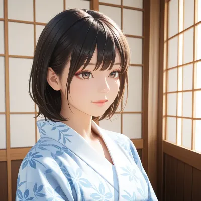 浴衣姿の穏やかな少女