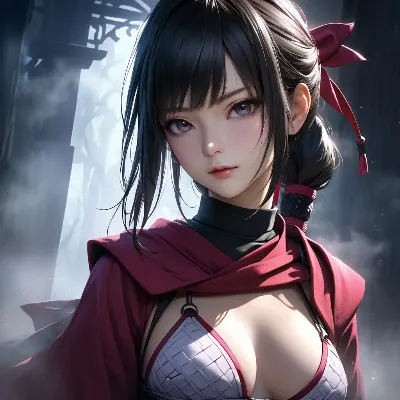 霧に佇む紅蓮の戦士