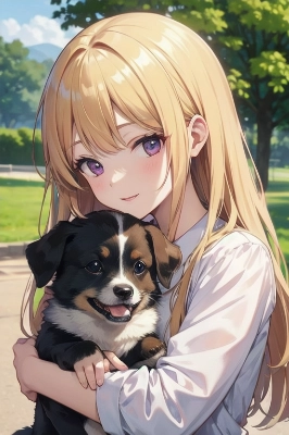 美少女　犬