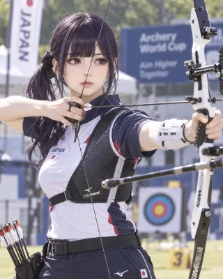 女子アーチェリー選手