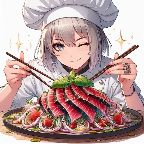 地産地消…カツオのタタキのカルパッチョ