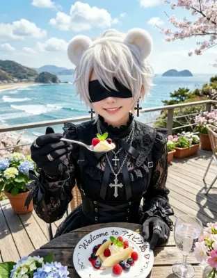 🧸「地雷系・ホワイトコンビのonhead祭デー」の巻き🐻‍❄️🐱🌸🏝