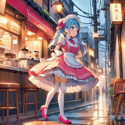 夕方の雨