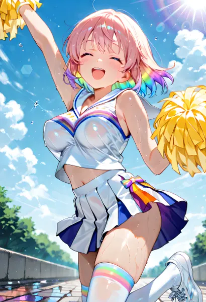 虹色チアリーダー