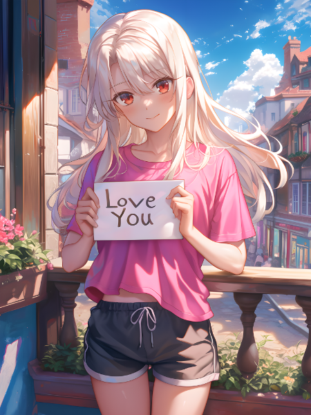 イリヤちゃんがみんなにLove Youのプラカードを持って見せてくれました！