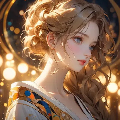 黄金の光に輝く少女