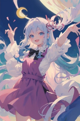月に踊る女の子
