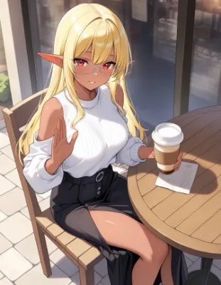 カフェのエルフ、謎めく午後の出会い