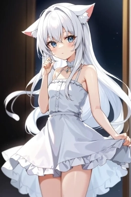 こちらも見つめる猫耳少女