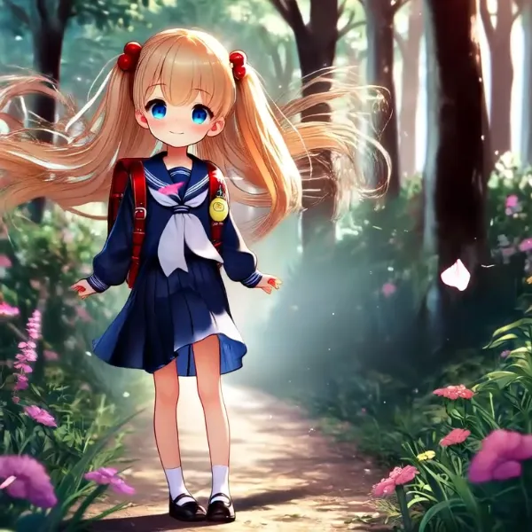 (動画)セーラー服な金髪少女