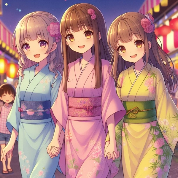 浴衣三姉妹