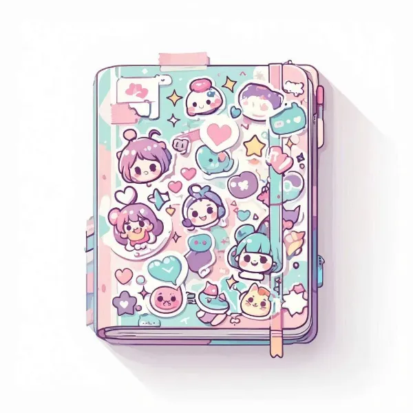 ステッカーだらけの手帳