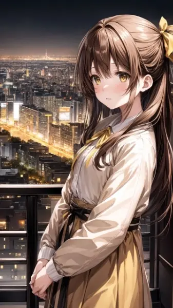 黄色いリボンの女の子