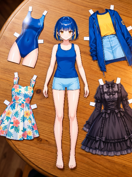 着せ替え人形アオイ(紙製)