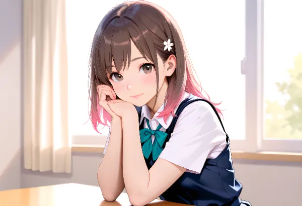 リボンを付けた女の子