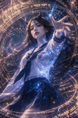 セーラー服制服姿の若き日の女性魔王
