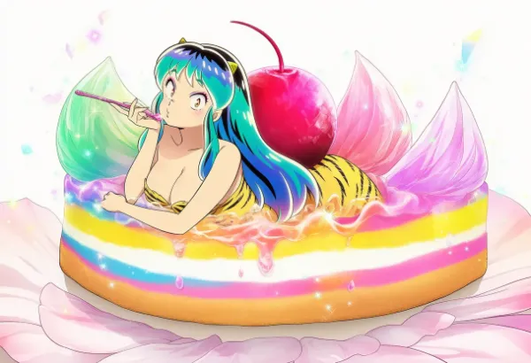 うる星やつら☆ラムちゃんとカラフルケーキ画像