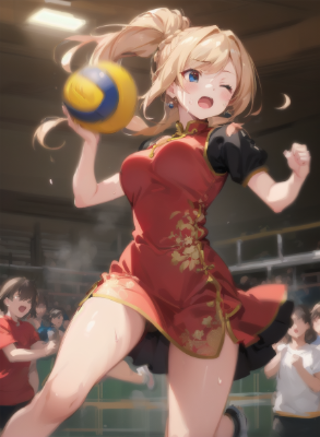 チャイナドレスの少女とドッジボール！３