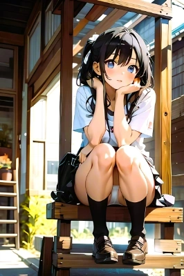 ほおづえをつく女の子