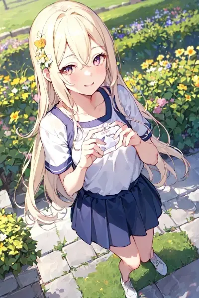 公園で佇む金色の髪の少女