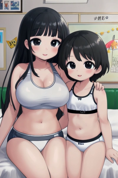 下着姿の百合カップル