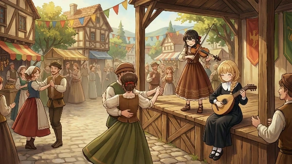 フィドルとリュートの音色に合わせて（音声有り）