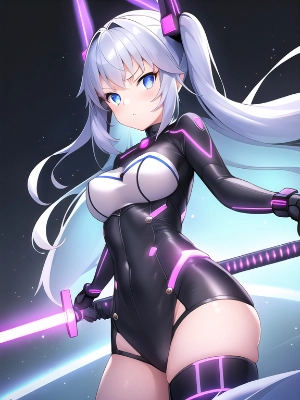 バトルスーツを着た美少女