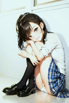 膝を抱えて