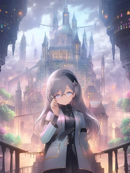 No.672　投稿作品MIX　未来都市のメタリックガール✕大聖堂