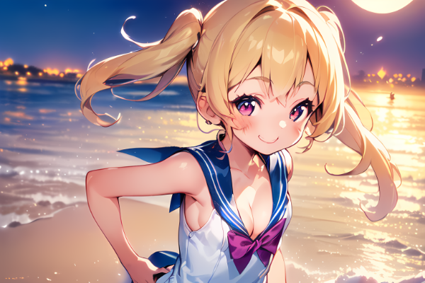 月明かりとセーラー少女