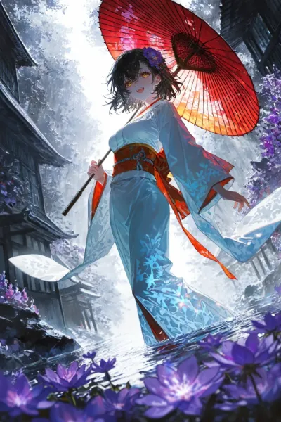 菫と和傘