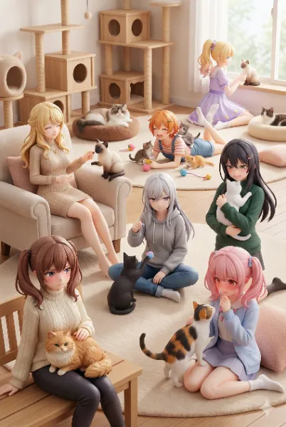 猫カフェ（おま好きガールズ×猫）