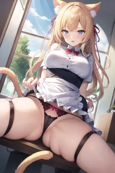 練習(猫耳ウェイトレス　パンツ付き)